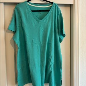 Essentials Turquoise V-Neck Tee